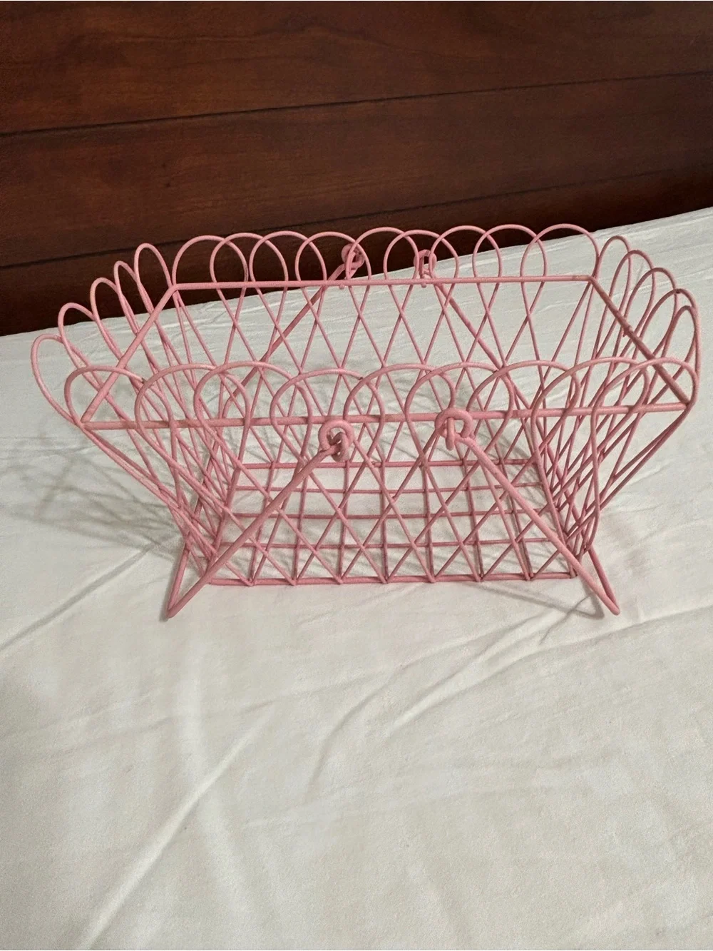 Pink Wire Basket Decorative Storage - Unbranded
